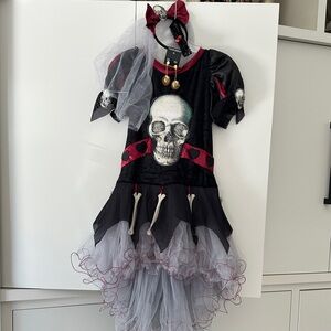 Chilling Skull Kids Costume - Black, red and White